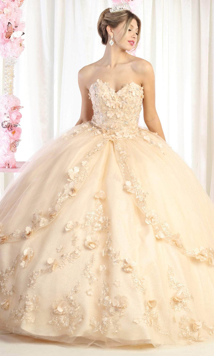 May Queen LK177 - Sweetheart Quinceanera Ballgown Ball Gowns 4 / Champagne