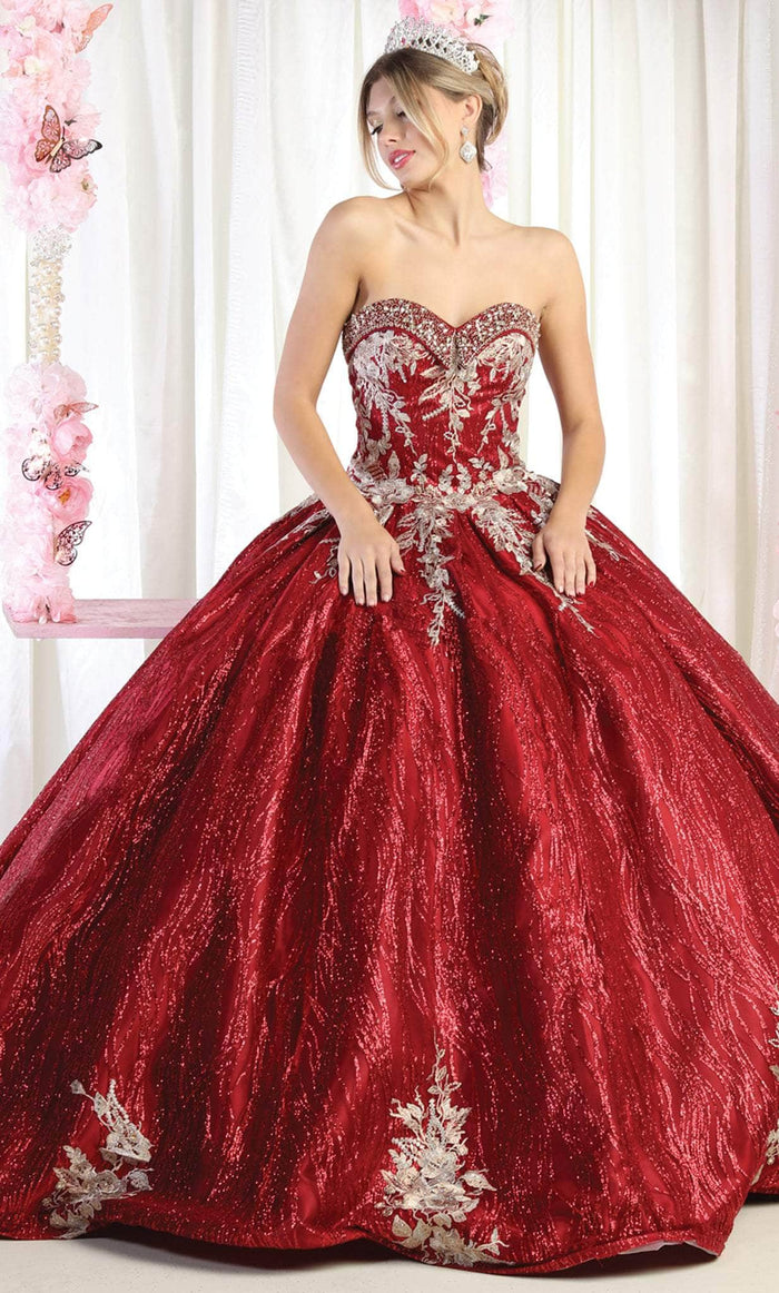 May Queen LK179 - Embroidered Quinceanera Ballgown Ball Gowns