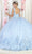 May Queen LK180 - Floral Applique Quinceanera Ballgown Ball Gowns 4 / Baby Blue