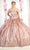 May Queen LK186 - Metallic Motif Quinceanera Ballgown Ball Gowns 4 / Rose Gold