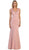 May Queen - MQ-1217 Lace V-neck Trumpet Evening Dress Special Occasion Dress 4 / Rose
