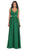 May Queen - MQ1225 Sleeveless Illusion Plunging A-Line Gown Bridesmaid Dresses 4 / Emerald Gr
