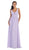 May Queen - MQ1225B Sleeveless Plunging Interweaved Prom Gown Special Occasion Dress 22 / Lilac