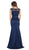 May Queen - MQ1237 Charming Cap Sleeved Bateau Neck Long Formal Dress Special Occasion Dress