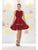 May Queen - MQ1268 Illusion Two Piece Lace and Tulle Cocktail Dress Homecoming Dresses 2 / Burgundy
