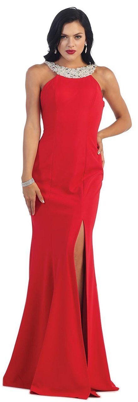 May Queen MQ1290 Open Back Long Dress  - 1 pc Red In Size 14 Available CCSALE 14 / Red