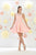 May Queen - MQ1422 Sleeveless Lace Top Floral Waist Bow Cocktail Dress Homecoming Dresses 2 / Blush