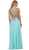 May Queen - MQ1432B Embellished Illusion Scoop A-line Prom Dress Special Occasion Dress 22 / Aqua