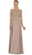 May Queen - MQ1432B Embellished Illusion Scoop A-line Prom Dress Special Occasion Dress 22 / Mocha