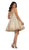 May Queen - MQ1445 Gilded Lace Applique Mikado Cocktail Dress Special Occasion Dress