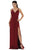 May Queen - MQ1469 Sleeveless Pleated High Front Slit A-Line Dress Bridesmaid Dresses 4 / Burgundy