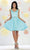 May Queen - MQ1477 Sleeveless V Neck Satin A-Line Cocktail Dress Bridesmaid Dresses 4 / Aqua