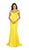 May Queen - MQ1489 Off Shoulder Long Sheath Evening Gown Bridesmaid Dresses 4 / Yellow