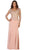 May Queen - MQ1505 Quarter Length Sleeve Lace Sheath Evening Dress Mother of the Bride Dresses M / Dusty-Rose