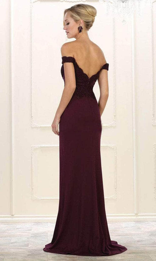 May Queen MQ1529 - Appliqued Off Shoulder Long Gown