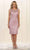 May Queen - MQ1541 Illusion Scoop Soutache Detailed Dress Cocktail Dresses S / Mauve