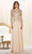 May Queen MQ1549B - Sheer Long Sleeve Long Dress Evening Dresses 6XL / Champagne/ Gold