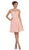 May Queen - MQ1550 Embroidered Illusion A-Line Cocktail Dress Special Occasion Dress 4 / Blush