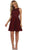 May Queen - MQ1556 Beaded A-Line Cocktail Dress Cocktail Dresses 4 / Burgundy