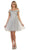 May Queen - MQ1565 Off Shoulder Beaded Tulle Cocktail Dress Cocktail Dresses 2 / Silver