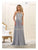 May Queen - MQ1569 Embroidered Halter A-line Dress Prom Dresses 4 / Silver/Silver