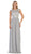 May Queen - MQ1590 Lace Cap Sleeve Bateau A-line Dress Bridesmaid Dresses 4 / Silver