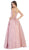 May Queen - MQ1595 Sleek V-Neck Adorned Waist A-Line Gown Bridesmaid Dresses