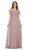 May Queen - MQ1601 Lace Appliqued Chiffon Off Shoulder Formal Gown Bridesmaid Dresses 4 / Mauve