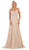 May Queen - MQ1602 V Neck Lace Applique Chiffon Long Formal Dress Formal Gowns 2 / Champagne
