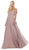 May Queen - MQ1602 V Neck Lace Applique Chiffon Long Formal Dress Formal Gowns 2 / Mauve