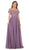 May Queen - MQ1602 V Neck Lace Applique Chiffon Long Formal Dress Formal Gowns 2 / Victorian Lilac