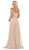 May Queen - MQ1602 V Neck Lace Applique Chiffon Long Formal Dress Formal Gowns