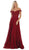 May Queen - MQ1602B Floral Appliqued Off-Shoulder Dress Special Occasion Dress 6XL / Burgundy