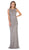 May Queen - MQ1606 Sequined Lattice Sheer Sheath Gown Bridesmaid Dresses 4 / Silver