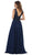 May Queen - MQ1610 Floral Applique V-neck A-line Dress Formal Gowns