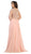 May Queen - MQ1615 Embroidered Long Sleeve Bateau A-line Dress Mother of the Bride Dresses