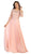 May Queen - MQ1615 Embroidered Long Sleeve Bateau A-line Dress Mother of the Bride Dresses M / Dusty-Rose