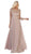 May Queen - MQ1615B Applique Long Sleeve A-line Dress Special Occasion Dress 6XL / Mocha