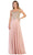 May Queen - MQ1616 Sleeveless Lace Applique Chiffon Long Dress Bridesmaid Dresses 4 / Rose