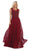 May Queen - MQ1620 Embellished Scoop Neck A-line Dress Bridesmaid Dresses 4 / Burgundy