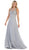 May Queen - MQ1621 Embellished Illusion Jewel A-line Dress Bridesmaid Dresses 4 / Silver