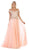 May Queen - MQ1626 Jeweled Applique Bodice Off Shoulder Gown Bridesmaid Dresses 4 / Blush