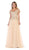 May Queen - MQ1626 Jeweled Applique Bodice Off Shoulder Gown Bridesmaid Dresses 4 / Champagne