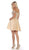May Queen - MQ1634 Embellished Plunging Off-Shoulder A-line Dress Cocktail Dresses