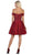 May Queen - MQ1634 Embellished Plunging Off-Shoulder A-line Dress Cocktail Dresses