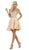 May Queen - MQ1634 Embellished Plunging Off-Shoulder A-line Dress Cocktail Dresses 4 / Champagne