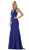 May Queen - MQ1636 Halter Crisscross Straps Open Back Mermaid Gown Special Occasion Dress 2 / Royal