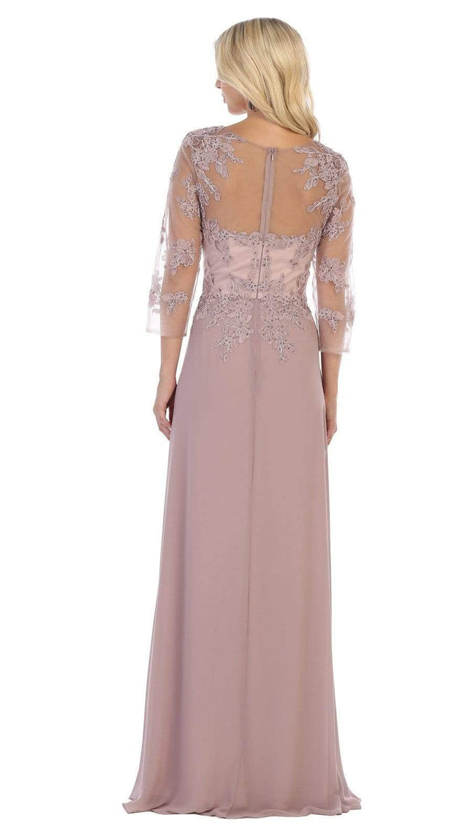 Ivory Sheath Bridal Gown by May Queen MQ2044B main image 0