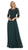 May Queen - MQ1637 Illusion Quarter Sleeve Appliqued Sheath Gown Special Occasion Dress M / Hunter Green