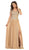 May Queen - MQ1638 Embellished V-neck A-line Dress Special Occasion Dress M / Gold